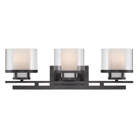 Designers Fountain Biscayne Bronze Fusion 3 Light Bathroom Vanity Light 86103-BBR